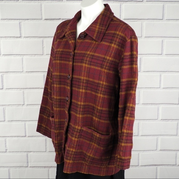 Bobbie Brooks 16 vintage red flannel shirt jacket - Picture 5 of 9